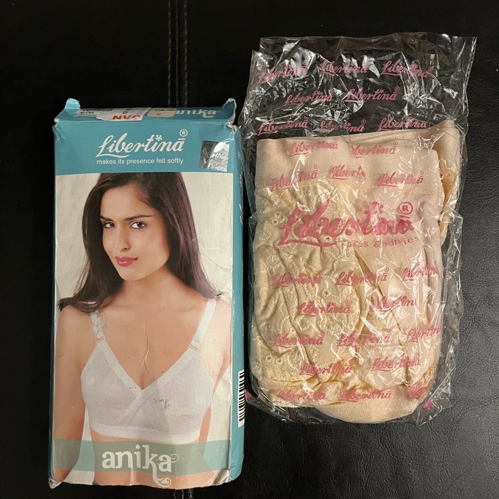 Libertina Anika Cotton eyelet Cross My Heart bras white beige black 44C & 38C